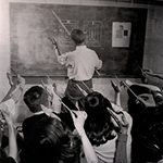 Artist Josef Albers with his class at Black Mountain College, shot for Life magazine, Photo: Genevieve Naylor