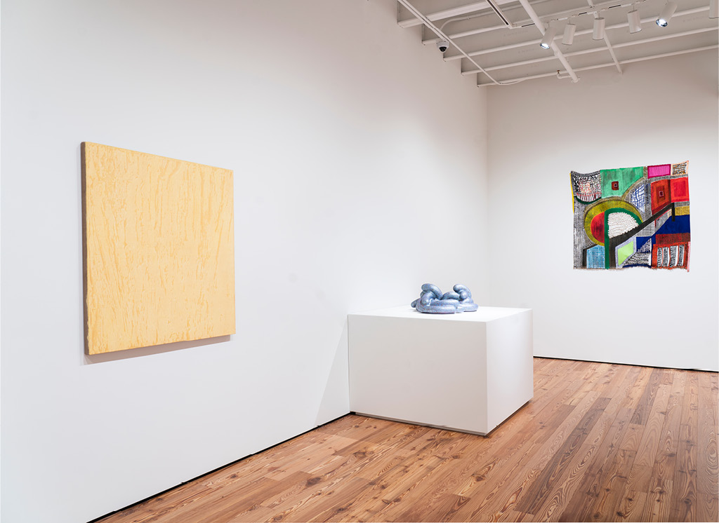 Alex Hay's Yellow Time (2007), Ken Price's Eek (2008) , and Jaime Scholnicks Disintegration (2019)