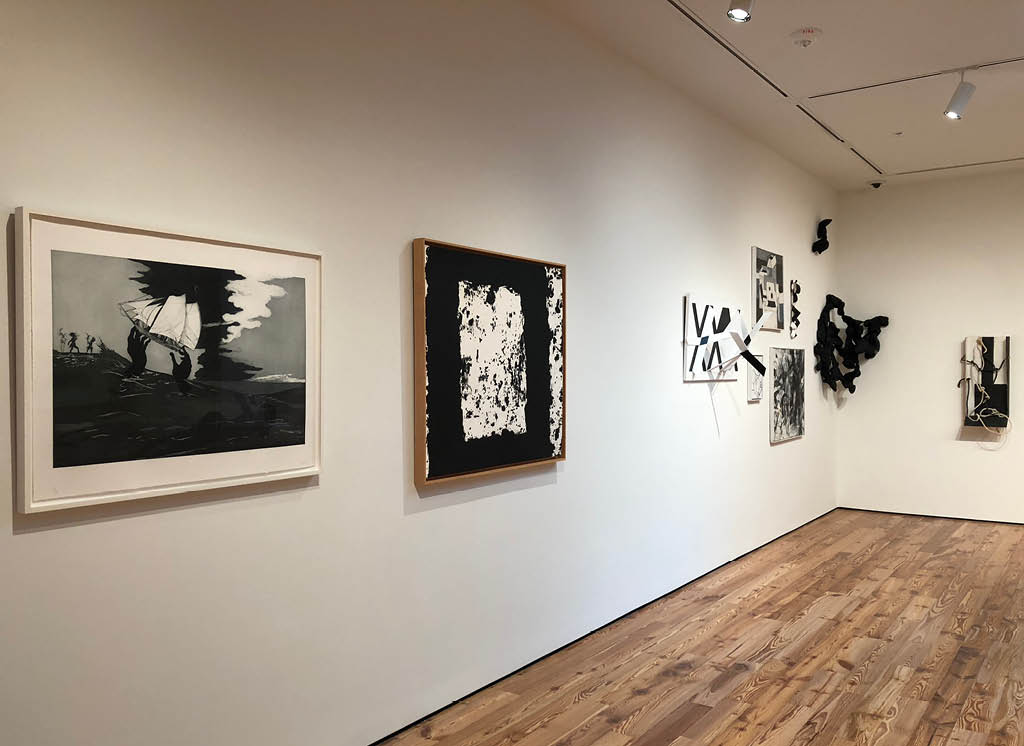 Kara Walker's No World (2010), Richard Serra's Broad Cove Marsh I (1996), and Robert Barber's seven pieces at Sarasota Art Museum