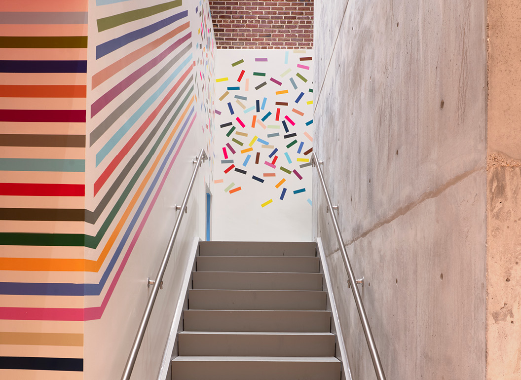 Leah Rosenberg's 28 Colors (Sarasota, FL) continues up the stairway at Sarasota Art Museum