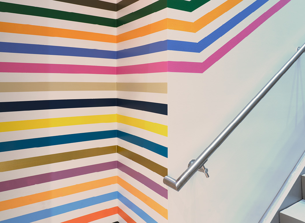 Leah Rosenberg's 28 Colors (Sarasota, FL) continues up the stairway at Sarasota Art Museum