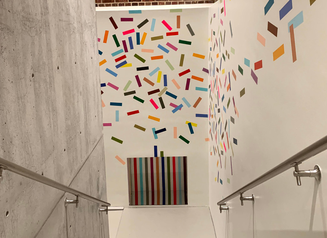 Leah Rosenberg's 28 Colors (Sarasota, FL) continues up the stairway at Sarasota Art Museum