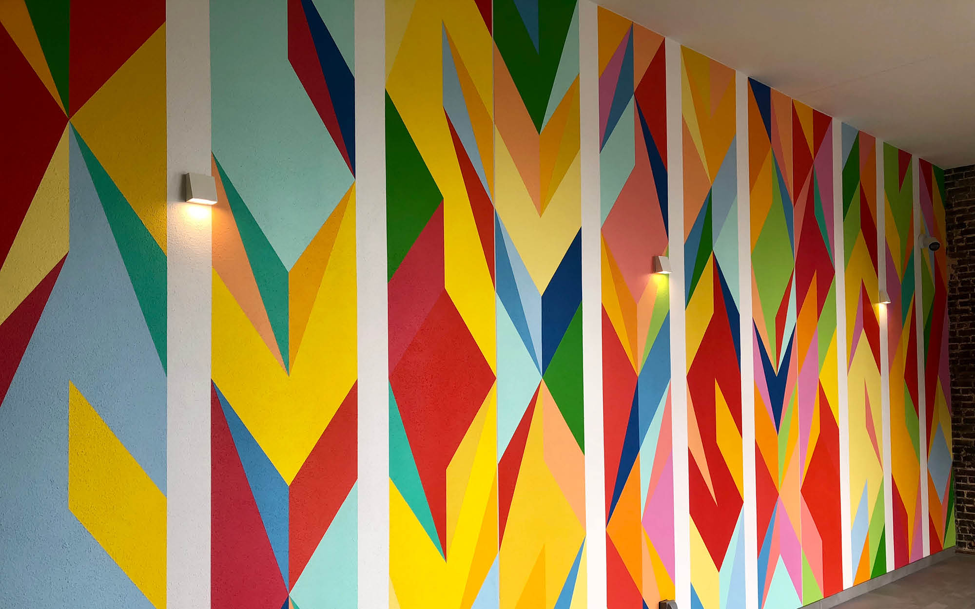 Odili Donald Odita's "Force Field" is a a site specific installation for Sarasota Art Museum